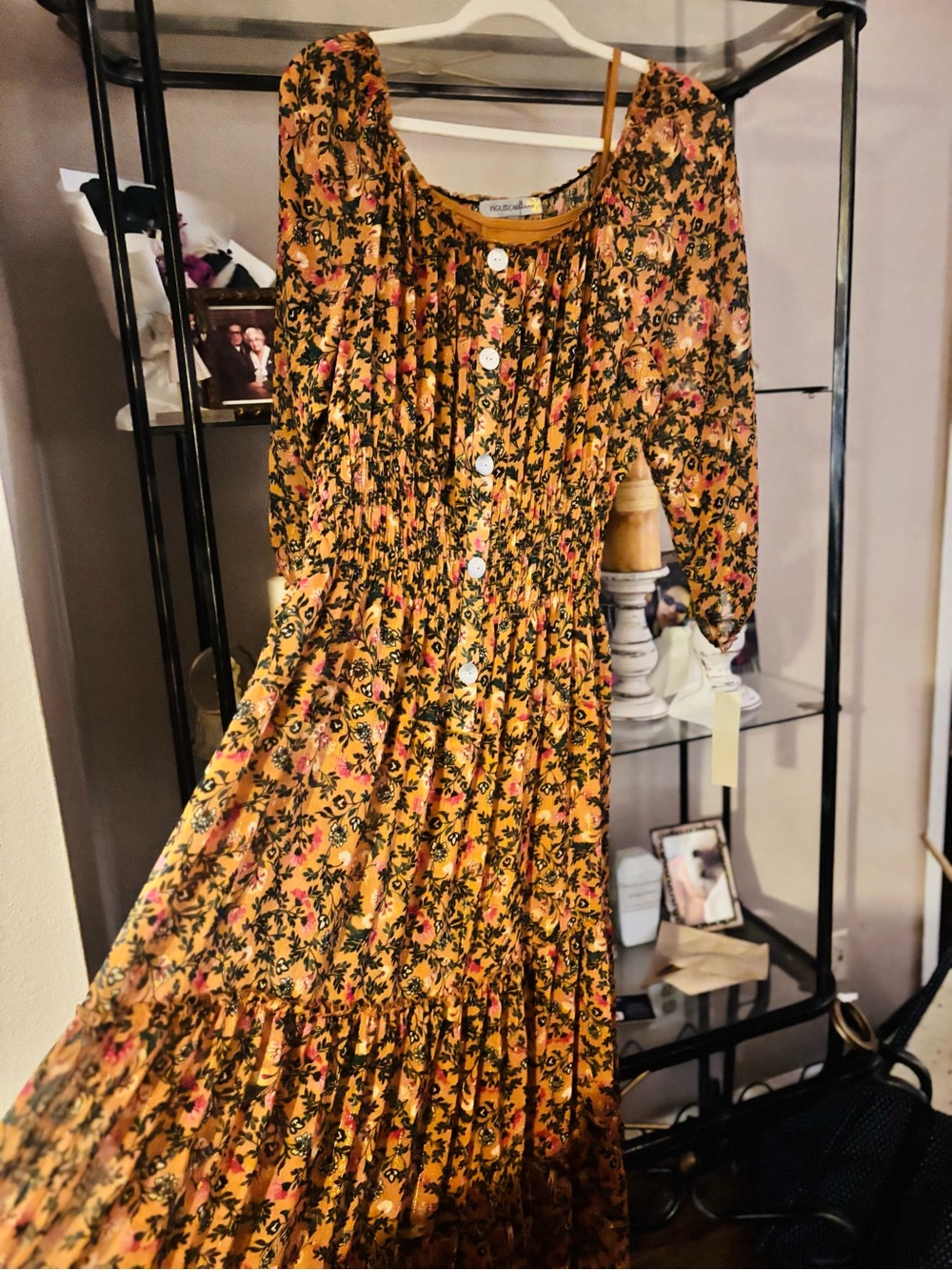 NWT Fall Maxi Dress w full body slip-dress underneath - Picture 2 of 3